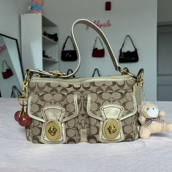 Coach Handbags - Coach Brown and Cream Shoulder Bag
